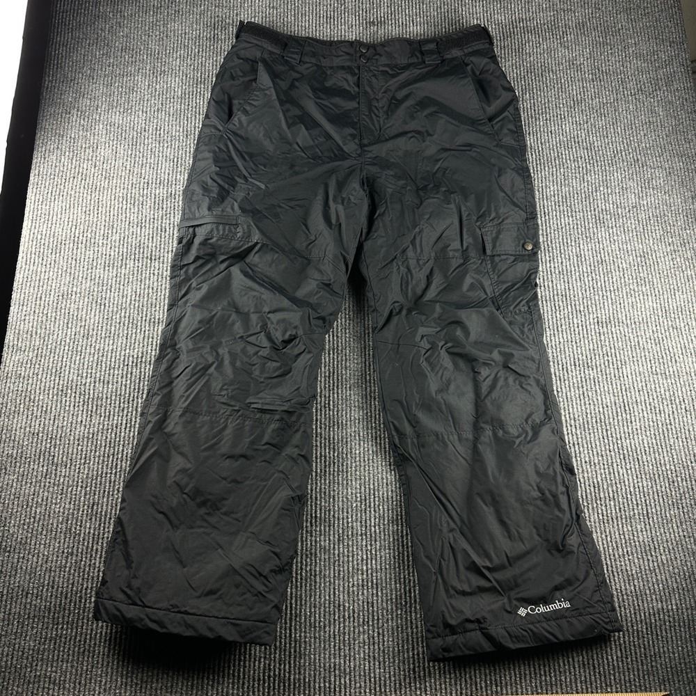 Columbia Mens Insulated Snow Pants Black Cargo Ski Snowboard Pants Large RN69724